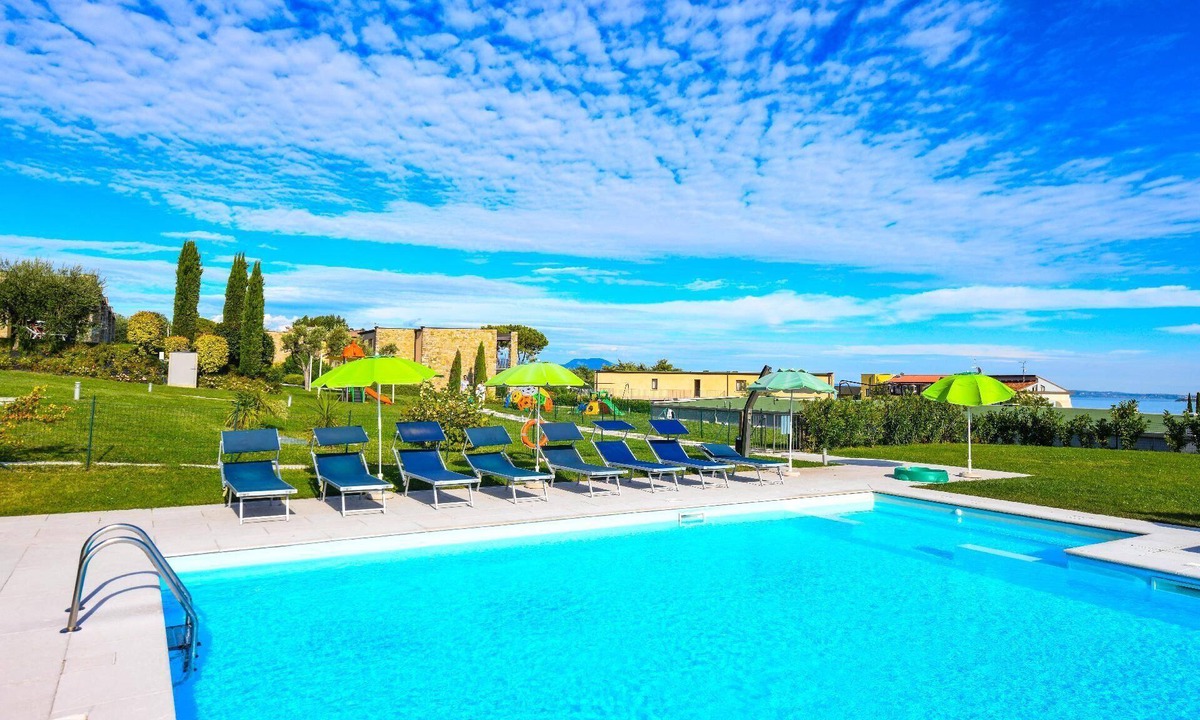 Moniga del Garda Apartment | Flat with balcony, swimming pool and lake view