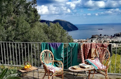 Monte Gallina Apartment | Lipara. Panoramic house in villa with swimming pool