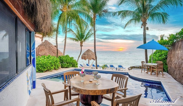 A beachfront Gem in Akumal. Swim, Snorkel, Relax!