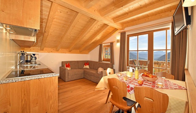 Apartment 'Feldererhof Apt Dolomitenblick' with Mountain View, Shared Garden and Wi-Fi