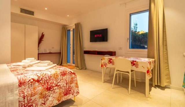 Queen studio apartment with private kitchen bathroom and washing machine with garden