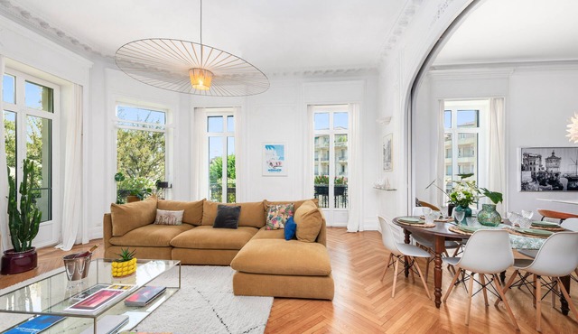 Sublime 130m² Art Deco apartment - 6 travelers + babies - balconies - Nice center
