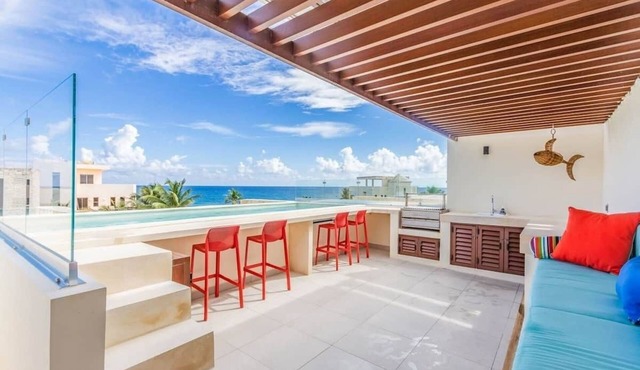 Tortuga Azul With Beach Access Private Rooftop Pool
